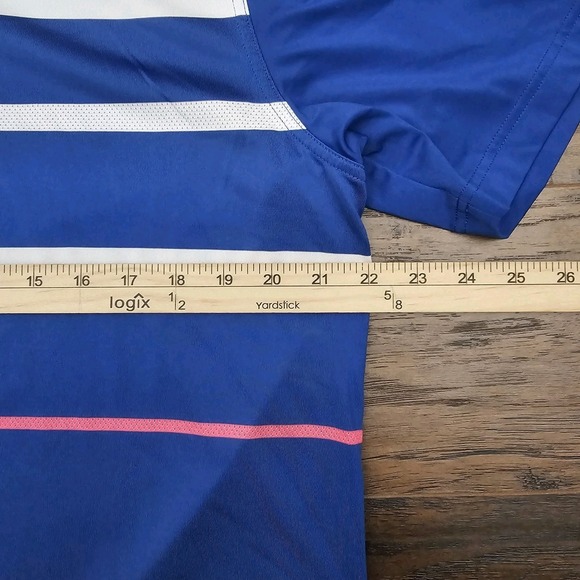 Vineyard Vines Mens Large Sullivan Engineer Stripe Polo Kingfisher Performance - Picture 4 of 6